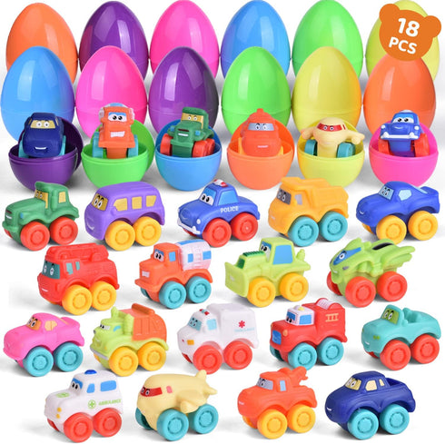 FUN LITTLE TOYS Cars Easter Eggs Vehicles for Party Favors and Fillers