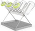 Countertop, Bottle Drying Rack, Stainless Steel Foldable Water Bottle Drying Rack Organizer with Drain Tray for Baby