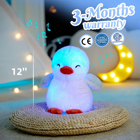 12'' Glow Guards Musical Light up Penguin Stuffed Animal,Soft Penguin Plush Toy with LED Night Lights &Nursery