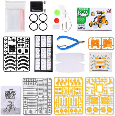 Lucky Doug 12-in-1 STEM Solar Robot Kit Gifts for Kids Ages 8-13, Boys Girls Educational Toys