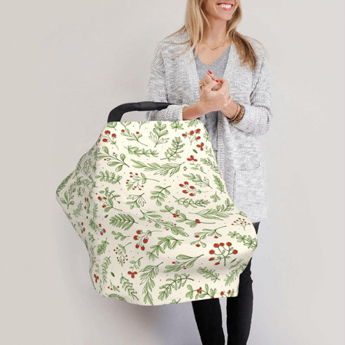 Schgap Floral Baby Car Seat Covers Canopy Nursing Cover Breastfeeding Baby Carrier Cover Stretchy Carseat Canopy