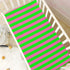 Pigsaly 27x39 Inch Crib Sheets Hot Pink Green Stripe Baby Sheet for Standard Crib Mattress Boys Girls Toddler Bed