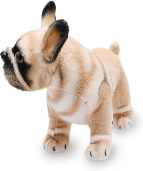 Lifelike Frenchie Dog Stuffed Animal Super Realistic Plush French Bulldog Doll Puppy Plushies Toy Funny Gifts for Kids Present or Stuff Collection 9 Inches