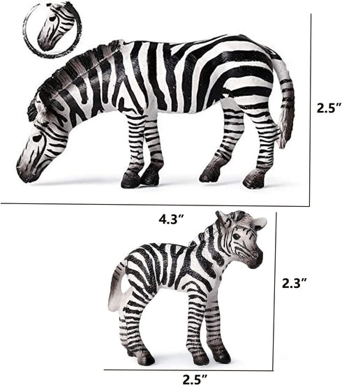 Playset Gemini&Genius Zebra Toys - Wild Life Zoo Animal Figurines, African Jungle Animal Action Figure Gift for Kids