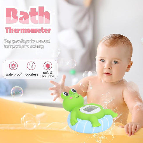 CDQL 3.35 3.94 1.97in Baby Bath Thermometer - x x Cute Frog Water Temperature - Lightweight Instant Read Digital