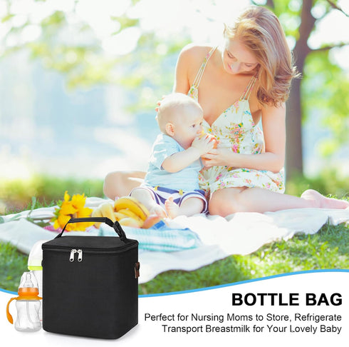 Accmor Pack, 6 9oz Breastmilk Cooler Bag with Ice Baby Bottle Cooler Bags, Insulated Bottle Cooler Tote Bags On The Go