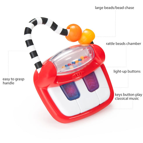 3+ Sassy Keyboard Classics Developmental Toy Months Baby-Sized Piano with a Handle for Music On The Go- Batteries