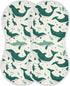 siphylline Emerald Green Playful Whale Cotton Muslin Burp Cloth Breathable Milk Spit Up