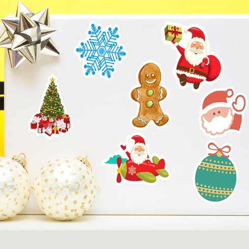 2023 Christmas Stickers, 100Pcs Vinyl Waterproof Holiday Party Stickers for Computer, Luggage, Stationery, Greeting