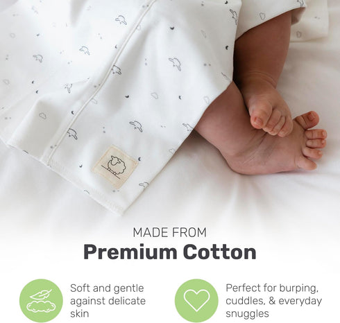 Snug Baby Cotton Burp Cloths, Absorbent, Lightweight, and Gentle Cotton for Mess-Free Moments, Baby Burp Cloths
