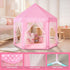 Princess Tent for Girls Indoor with Rug and Star Lights, Pink Play Tent for Kids, Castle Playhouse