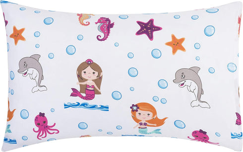 Everyday Kids 2-Pack Toddler Travel Pillowcases, 100% Soft Microfiber, 14" by 20" Fits Pillows 14x19, 13x18 or 12x16