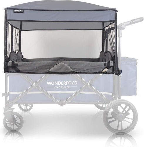 X4 X4M) WONDERFOLD Mosquito Net for Stroller Wagon Featuring Easy Access Zippered Entrance with Quick and Easy Install