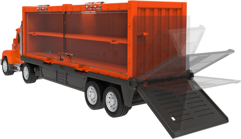 Driven by Battat Car Carrier Toy Truck - Detachable Trailer, Container & Vehicle Launcher for Kids 3+