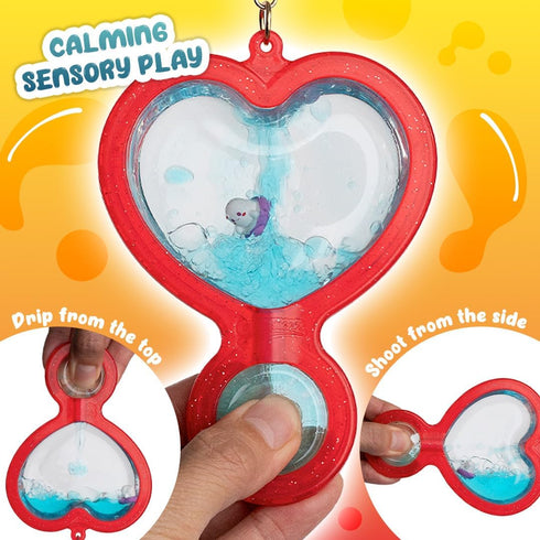 6 Goonameez, Hand-Held Sensory Toy with Floating Characters, Mesmerizing Water Mix Fidget Toy Collect All Unique Shapes