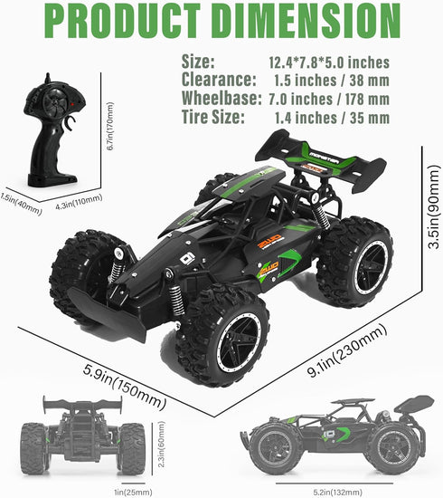 JOGSTEP 1:18 25 40m Remote Control Car, Scale RC Off-Road Car, High-Speed Remote Control Vehicle, Indoor & Outdoor Use