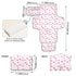 SDMKA Pink Bows Portable Diaper Changing Pad - Waterproof Travel Mat with Head Cushion, Diaper & Wipes Pockets