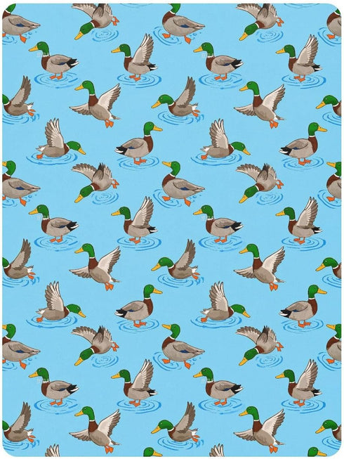 miaozhen 1 Pack 52x28 Cotton Baby Crib Sheets for Boys Girls Comfy Breathable Cute Animal Teal Duck Colorful Playard