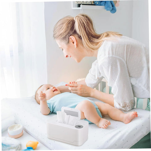 Wedhapy 55-65C Baby Wipes Warmer, Nightlight USB Wipe Warmer for Babies, Adjustable Portable Baby Wipes Dispenser