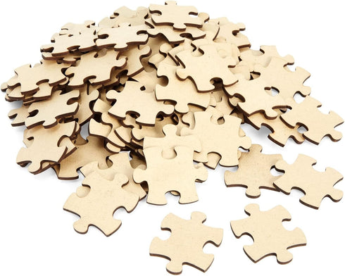 Juvale 100 Blank Wooden Puzzle Pieces for Crafts, DIY Art Projects, Unfinished Freeform Jigsaw Wood Puzzle