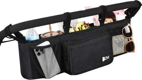 ZZM Double Stroller Organizer for Bob Duallie and Baby Jogger City Mini GT2, Double Baby Stroller Accessories