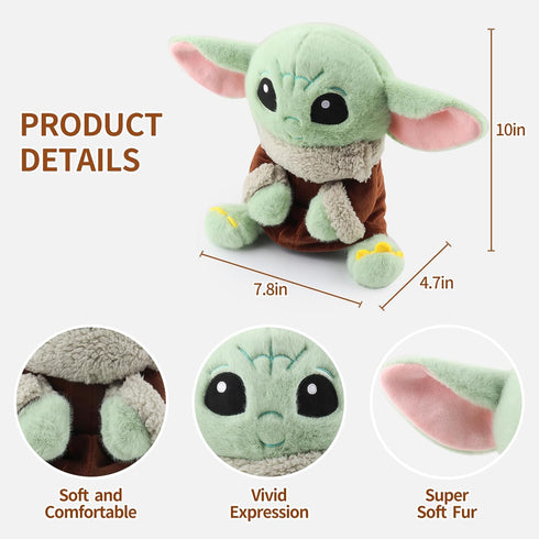 Baby Yoda Plush Toys, Stuffed Cute Yoda Doll for Kids, Travel Toys for Children (10 inch)