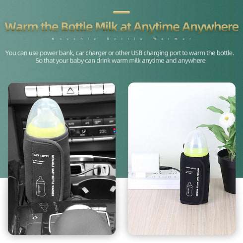 Portable Bottle Warmer for Travel, Car Baby Bottle Warmer USB Powered Portable Travel Bottle Warmer for Breastmilk