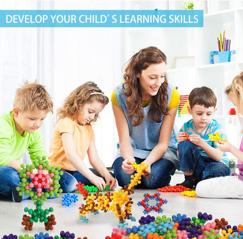 Winlip 330 pcs Building Blocks, Educational Stem Toys, Interlocking Solid Plastic Sets for Preschool Toddlers, Girls &