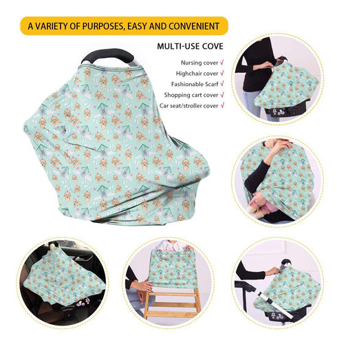 Forchrinse Leopard Cheetah Animal Print Baby Car Seat Canopy for Boys Girls - Soft Nursing Breastfeeding Cover Stroller