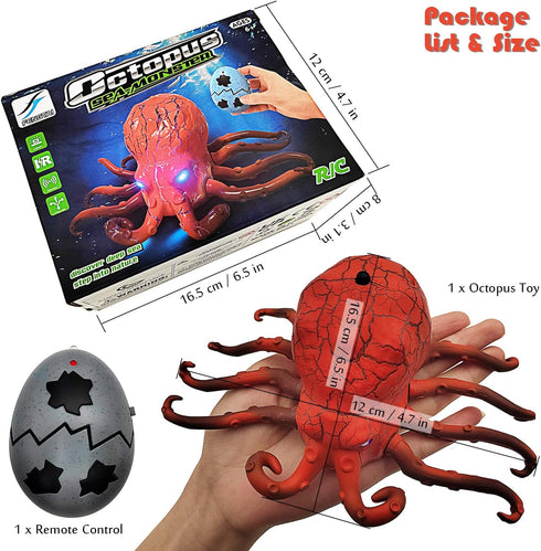 Tipmant Realistic RC Octopus Animal Remote Control Vehicle Car Touch Sensor Prank Toy Teasing Cats Dogs Kids Birthday