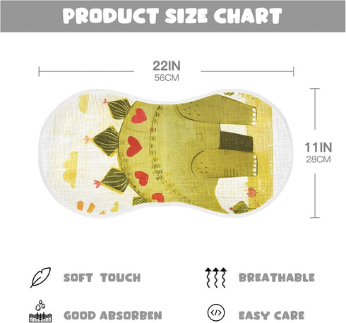 decor gift 4 Pack 22x11in Cotton Muslin Burp Cloths Large Good Absorbent? Doodle-Style Cartoon Dinosaur Heart-Shaped