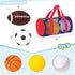 LovesTown 5PCS Sports Balls with Pump, 4" Inflatable Playground Balls with Duffle Bag for Toddlers Kids