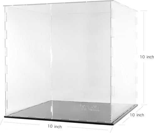 Countertop (10x10x10inch) Clear Acrylic Display Case-Assemble Box for Display-Clear Display Box,Dustproof Protection