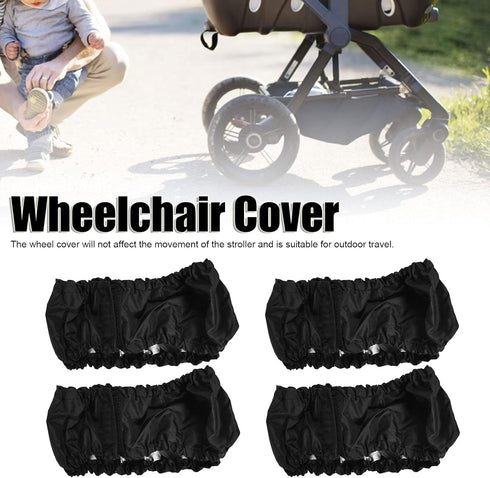 Baby Stroller Wheel Cover, 4PCS Dustproof Wheelchair Protector Cover for Baby Stroller(small)
