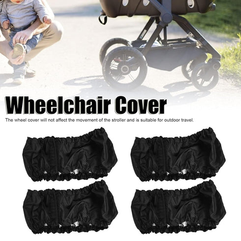 Wheelchair Cover, Hand Washable Baby Stroller Wheel Cover for Outdoor Travel, Fits 4.7-5.5 Inch Dia Wheels