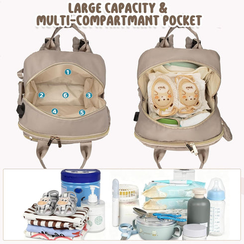 Backpack, CandyHome Diaper Bag Waterproof Stylish Baby Bag with Changing Pad, Large Capacity Travel Essentials Baby