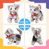 Cuteoy Walking Grey Cat Stuffed Animal, Talking Educational Plush Kitty Toy, Electric Interactive Animated Plushies for