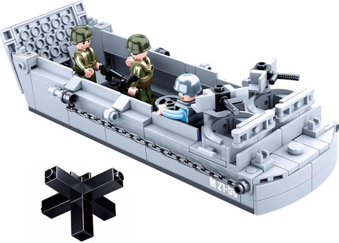 hhohio 2 WW2 Set, 4 (325 World War Landing Craft Building Toys Military Vehicle Brick WWII Army Warship Boat Model