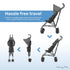 3-Point Dream On Me Aero Travel Umbrella Stroller, One-Hand Quick Fold, Safety Harness, Dual Brakes, Adjustable