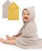 Hooded Baby Towels 2 Pack, Muslin Baby Bath Towels with Hood for