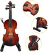 Wooden Miniature Cello with Stand - Mini Musical Instrument Dollhouse Model Home Decoration