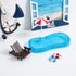 Abaodam Miniature Swimming Pool 5 Pieces Dollhouse Decoration with Beach Chair, Umbrella for DIY Fairy Garden
