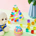 Meooeck 60 Pcs Acrylic Gem Cubes, Translucent Rainbow Building Blocks, Educational Sensory Training Toys with Storage