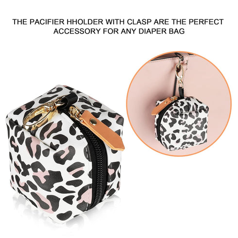 Accmor 2 Baby Pacifier Case with Clip, Baby Pacifier Holder Pouch Box for Diaper Bag, Holds Pacifiers for Travel