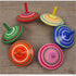 6 Pcs Set of Handmade Painted Wood Spinning Tops, Educational Toys for Kindergarten