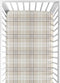 Sweet Jojo Designs Fitted Baby Crib Sheets (Taupe Plaid) for Boys/Girls, Infant