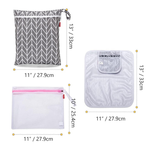 Damero Gray Arrow Breast Pump Parts Bag - Waterproof & Convenient