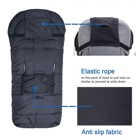Yobee Winter Waterproof Warm Stroller Bunting Bag, Center and Botton Open for Easy in and Temperature Control, Multi