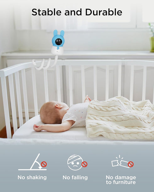 Smart Baby Monitor Mount, 17 Inch Flexible Twist Baby Camera Mount for 1/4 Threaded Hole Cameras, Portable.