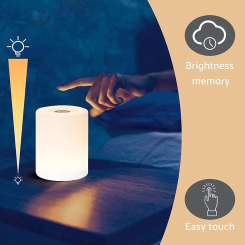 Mini Night Light, Soft Dim Lamp, Small Cordless Touch Night Light Dimmable Portable Rechargeable Battery Operated, Wireless Bedside Table Lamps for Baby Nursery, Bedroom, Hallway by DAZZY DOT